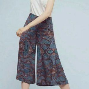 Anthropologie The Essential Culotte Size 8 Wide Leg Gaucho Pants High Waist